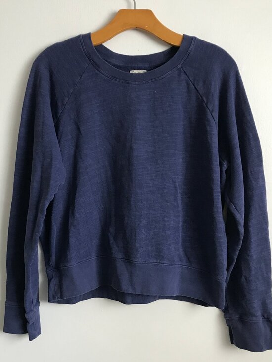 J. Crew Tops - J CREW VINTAGE FLEECE BLUE SWEATSHIRT CREW CREW NECK PULLOVER MEDIUM